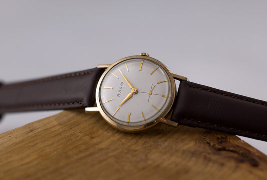 1960s Bulova Mechanical 'Baby Calatrava' Cream White Dial Men's Wrist-Watch