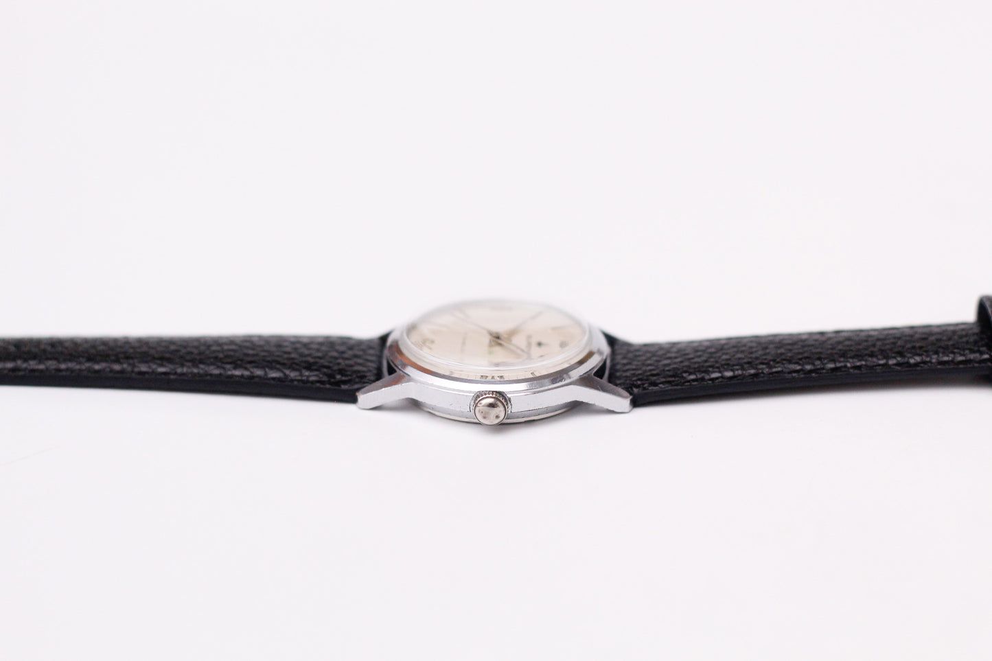 [Serviced] 1970s Buren Mechanical Cream White Dial Men's Wrist-Watch
