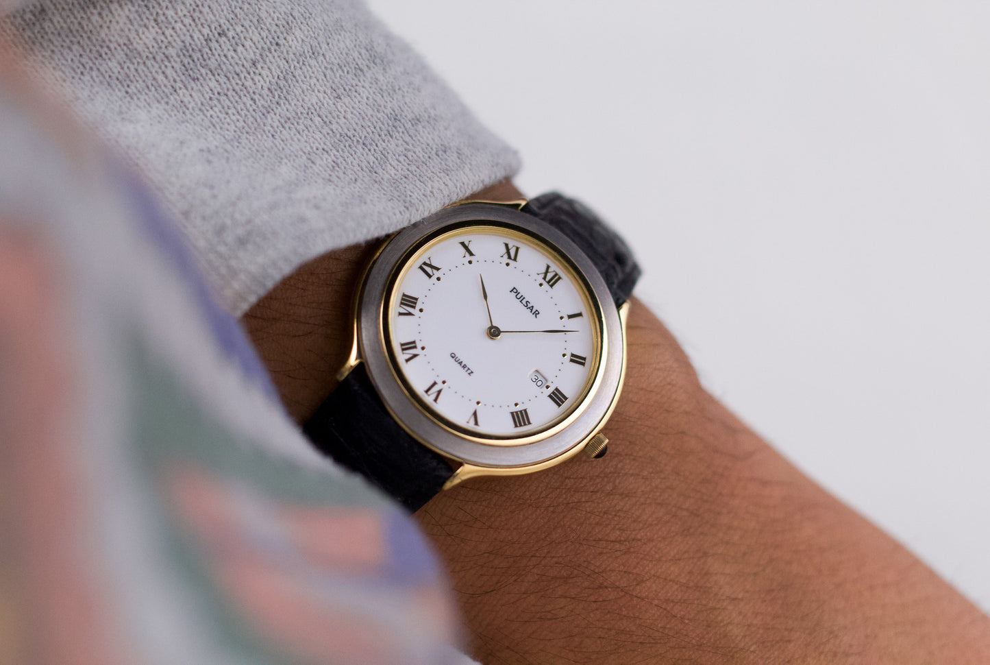 [New Old Stock] 2000 Pulsar Quartz Two Tone Men's Wrist-Watch Full-Set