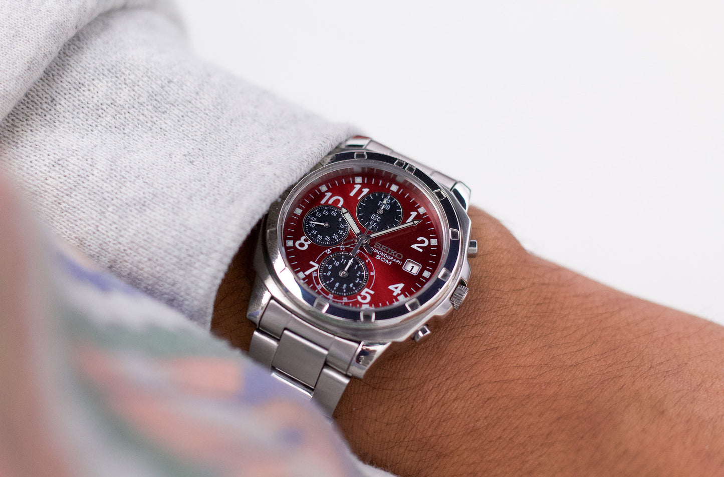 2009 Seiko Chronograph Red Dial Men's Quartz Wrist-Watch