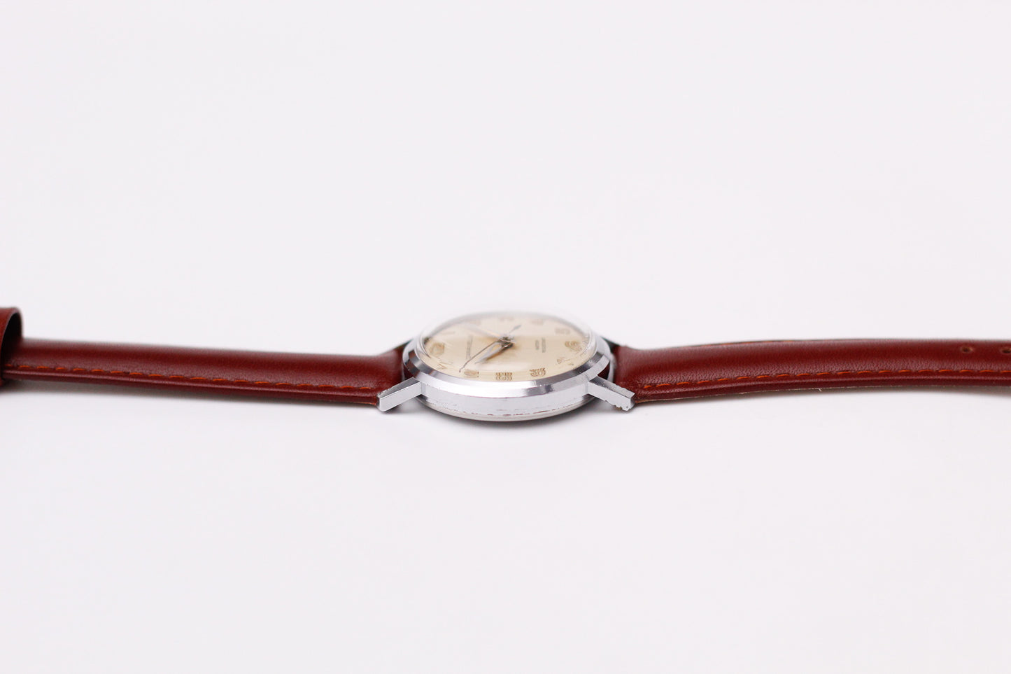 [Serviced] 1970 Caravelle Mechanical Aged Cream Dial Men's Wrist-Watch