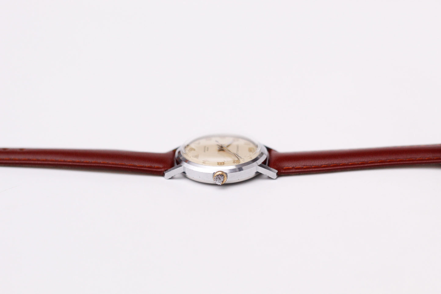 [Serviced] 1970 Caravelle Mechanical Aged Cream Dial Men's Wrist-Watch