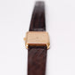 1984 Seiko Quartz Straight Grain Golden Dial Tank Men's Wrist-Watch