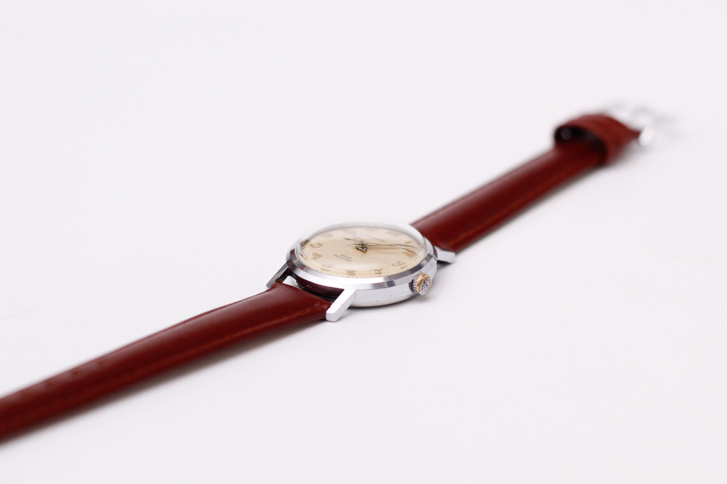[Serviced] 1970 Caravelle Mechanical Aged Cream Dial Men's Wrist-Watch