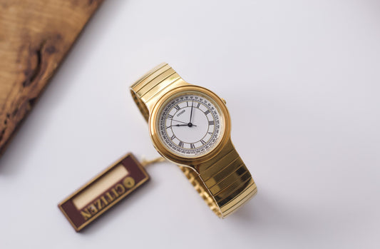 [New Old Stock] 1990s Citizen Quartz Roman Dial Men's Wrist-Watch