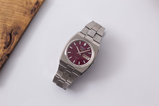 [Near Mint] 1974 Seiko Automatic Wine Red Sunburst Men's Wrist-Watch