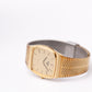 1983 Pulsar Quartz Straight Grain Golden Dial Men's Wrist-Watch