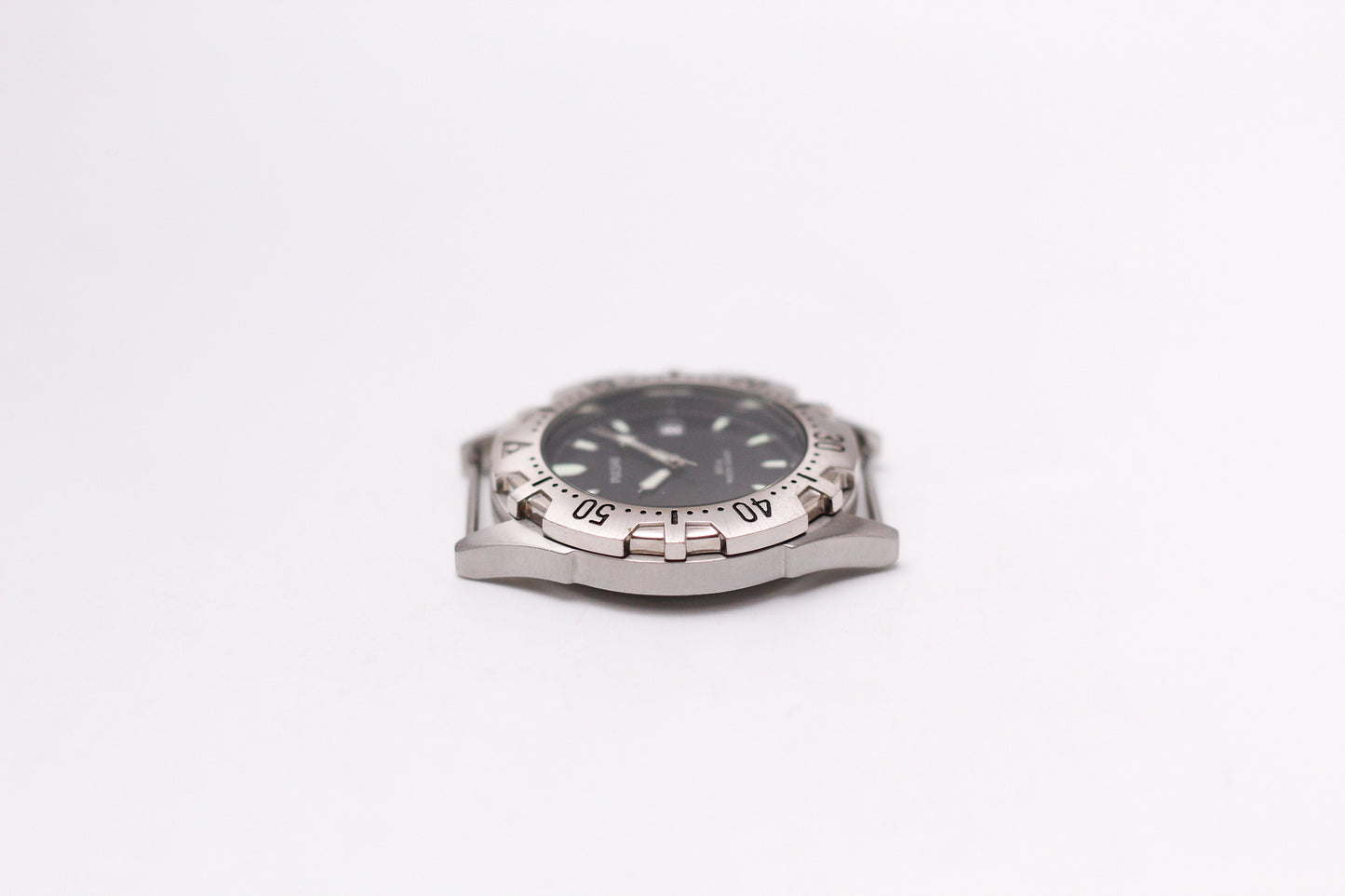 [Near Mint] 2000s Pulsar Quartz Inky Black Dial Men's Wrist-Watch