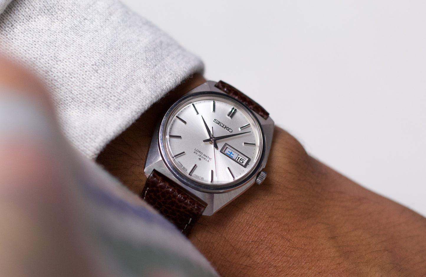 1968 Seiko Lord-Matic Silver Sunburst Dial Men's Wrist-Watch