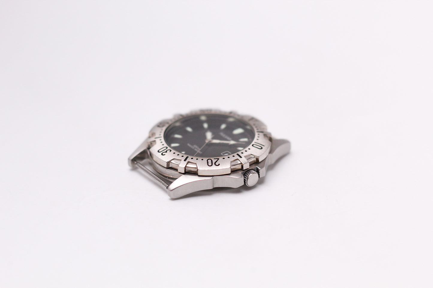 [Near Mint] 2000s Pulsar Quartz Inky Black Dial Men's Wrist-Watch