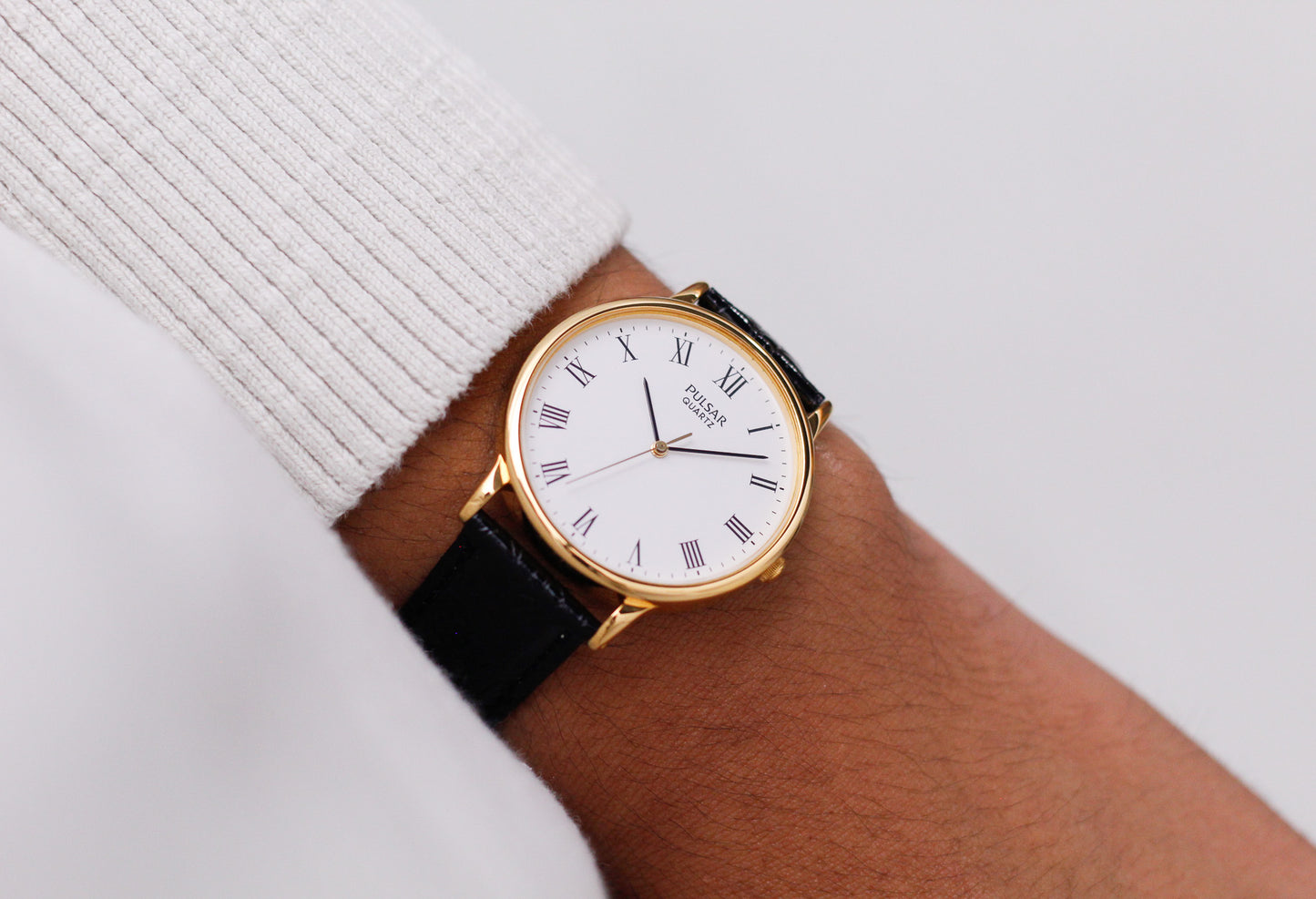 2004 Pulsar Quartz Stark White Roman Dial Men's Wrist-Watch W/Box & Tag