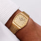1983 Pulsar Quartz Straight Grain Golden Dial Men's Wrist-Watch