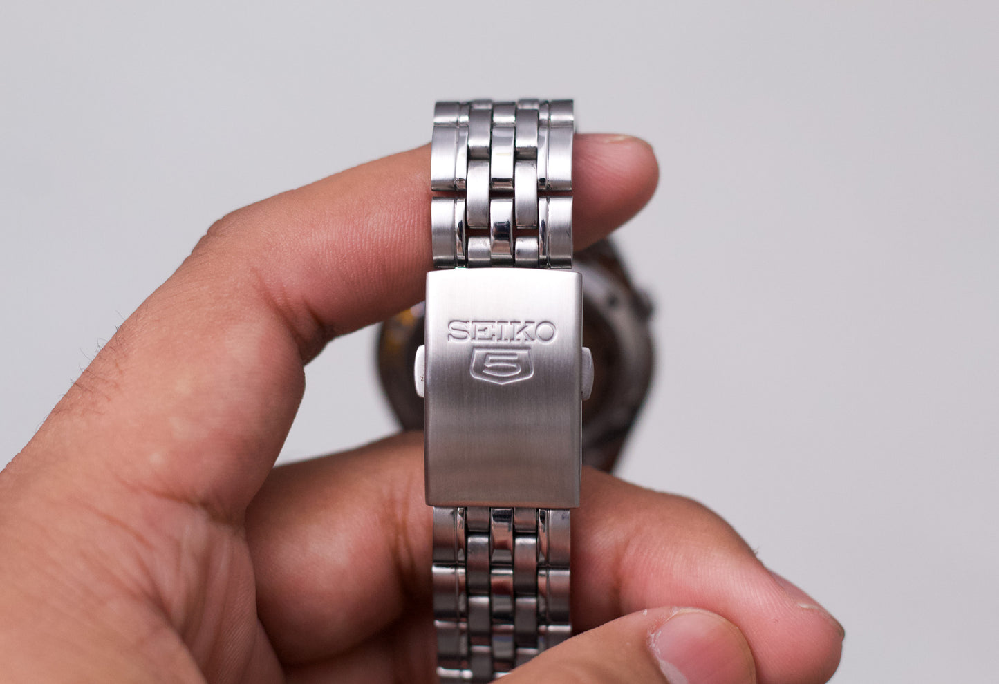 2008 Seiko 5 Midnight Black Dial Ghost Logo Men's Wrist-Watch