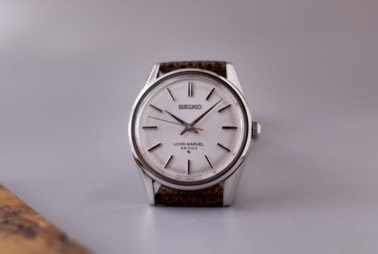 [Serviced] 1975 Seiko Lord Marvel 36000 Silver Sunburst Mechanical Men's Wrist-Watch