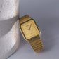 1997 Pulsar 'Tank' Quartz Golden Dial Men's Wrist-Watch