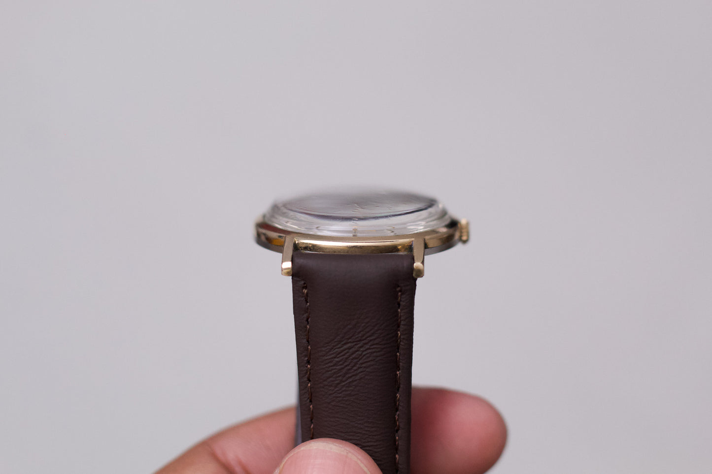 1960s Bulova Mechanical 'Baby Calatrava' Cream White Dial Men's Wrist-Watch