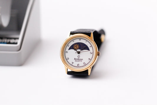 1990s Armitron Quartz 'Moonphase Dial' Men's Wrist-Watch W/Box & Tag