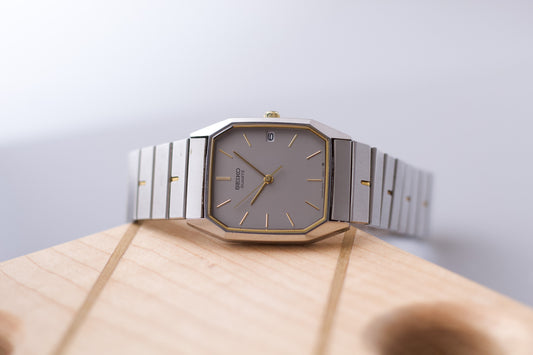 1985 Seiko Quartz Smooth Gray Dial Men's Wrist-Watch