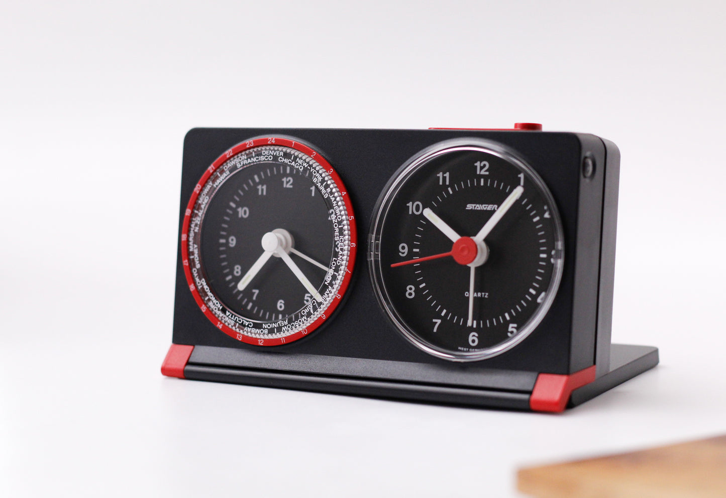[New Old Stock] 1990s Staver Quartz Dual Time-Alarm Clock W/Box