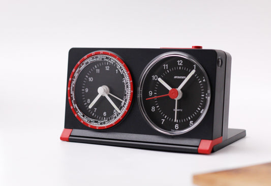 [New Old Stock] 1990s Staver Quartz Dual Time-Alarm Clock W/Box