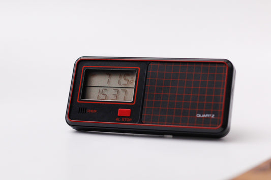 [New Old Stock] 1990s Quartz Alarm-Temperature Digital Clock W/Box
