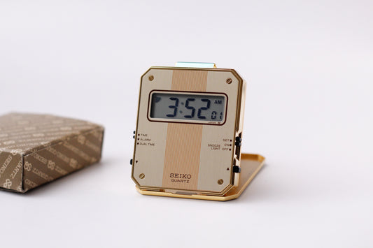 [New Old Stock] 1980s Seiko Quartz Travel Alarm W/Box & Papers