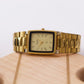 1995 Citizen CQ Quartz Tank Textured Golden Dial Men's Wrist-Watch