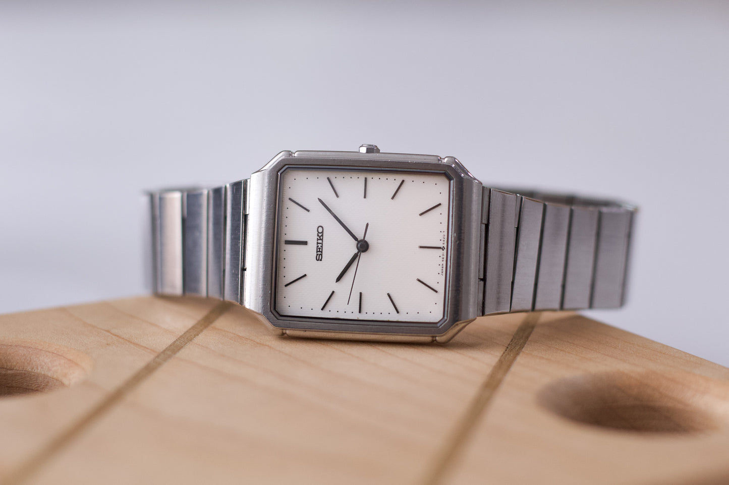 1988 Seiko Quartz Tank Tapestry White Dial Men's Wrist-Watch