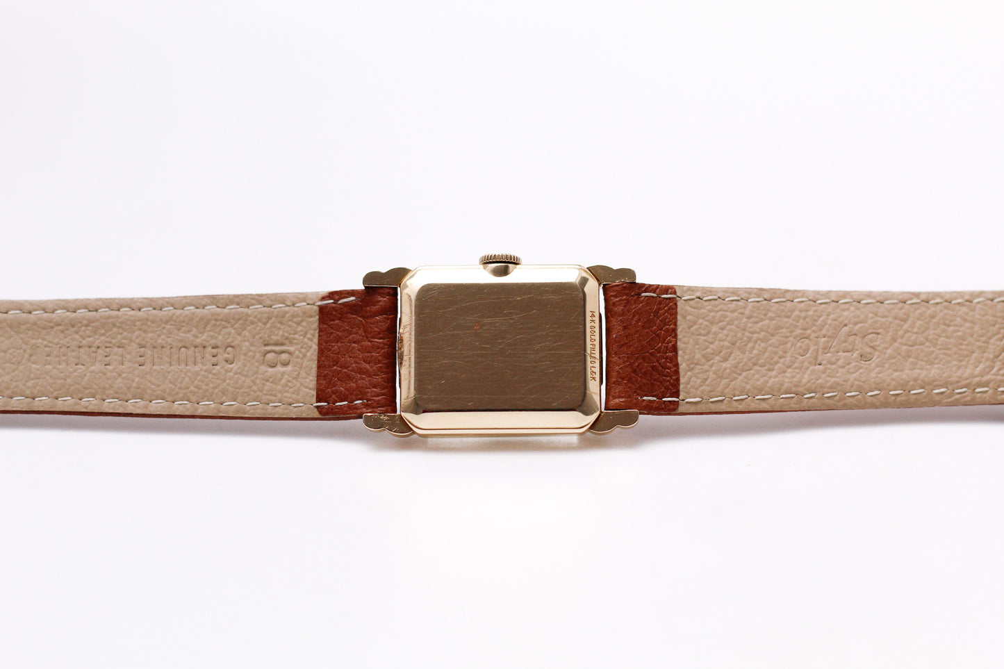 [Serviced] 1940s Hamilton Golden Art Deco Dial Men's Mechanical Wrist Watch