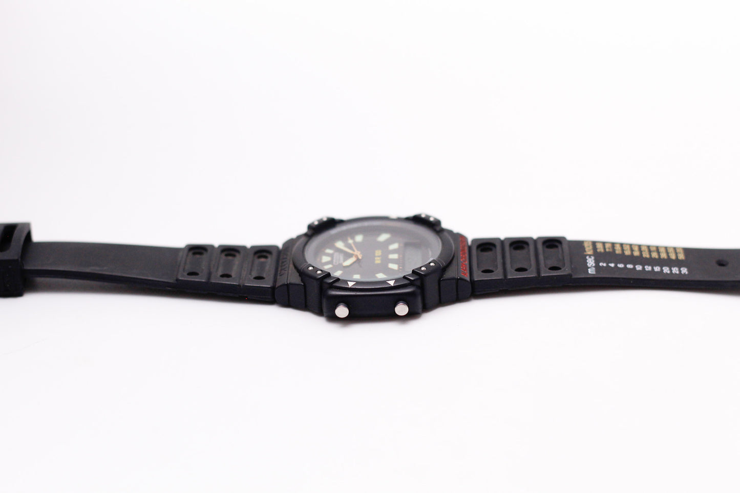 [Near Mint] 1995 Citizen Quartz Ana-Digi Matte Black Dial Men's Wrist-Watch