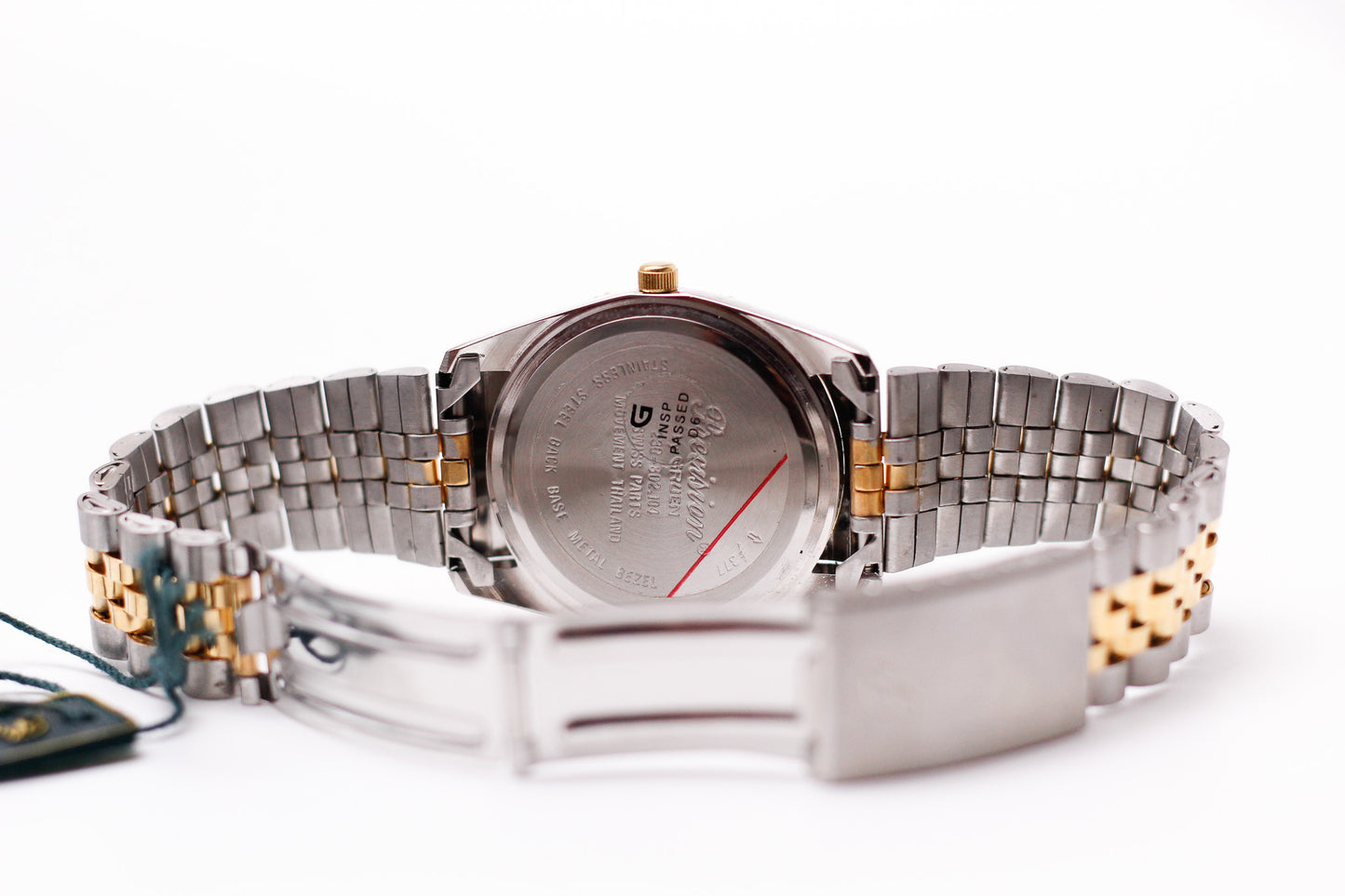 1990s Gruen Precision Quartz Silver Sunburst Dial Two Tone Case Couples' Watches