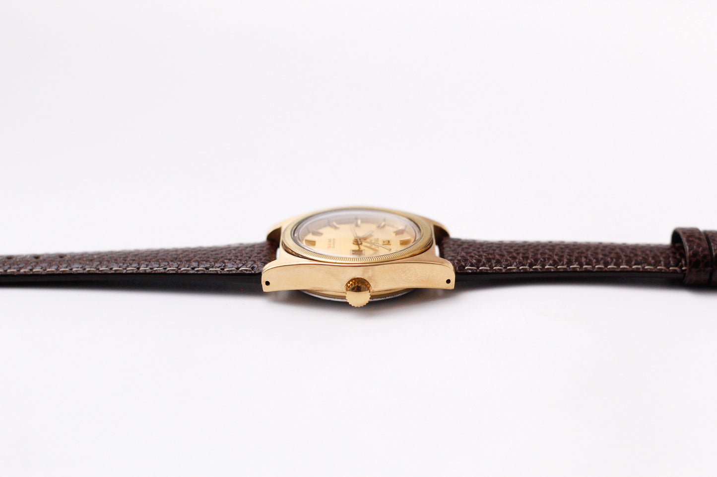 [Serviced] 1970s Tissot PR-516 Automatic Straight Grain Golden Dial Men's Wrist-Watch