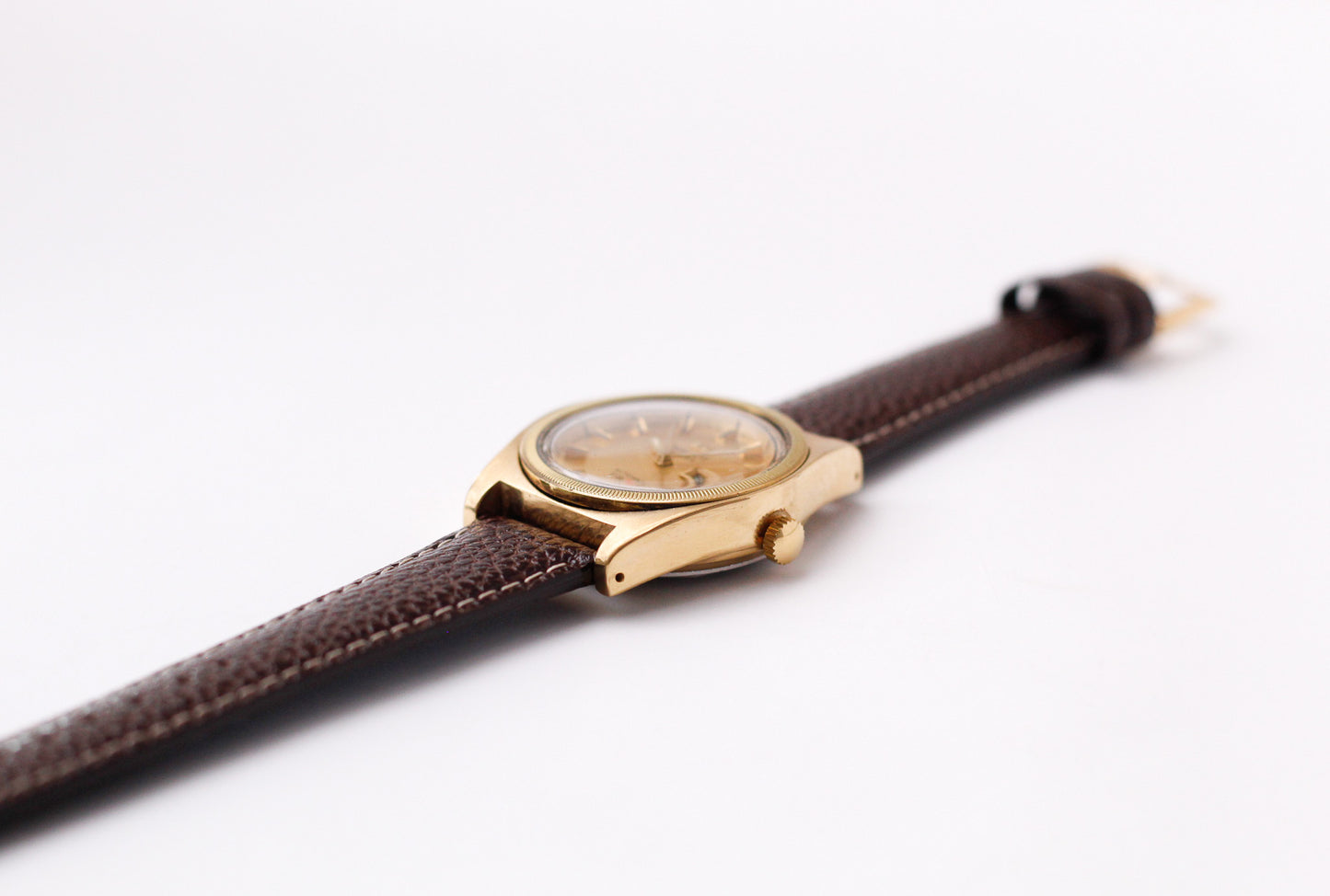 [Serviced] 1970s Tissot PR-516 Automatic Straight Grain Golden Dial Men's Wrist-Watch
