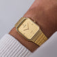 1997 Pulsar 'Tank' Quartz Golden Dial Men's Wrist-Watch