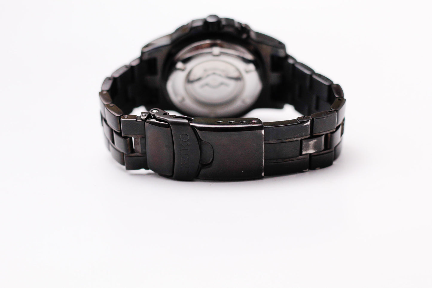 2007 Seiko Kinetic Matte Black Dial PVD Black Case Men's Wrist-Watch