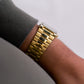 1995 Citizen CQ Quartz Tank Textured Golden Dial Men's Wrist-Watch