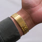 1995 Citizen CQ Quartz Tank Textured Golden Dial Men's Wrist-Watch