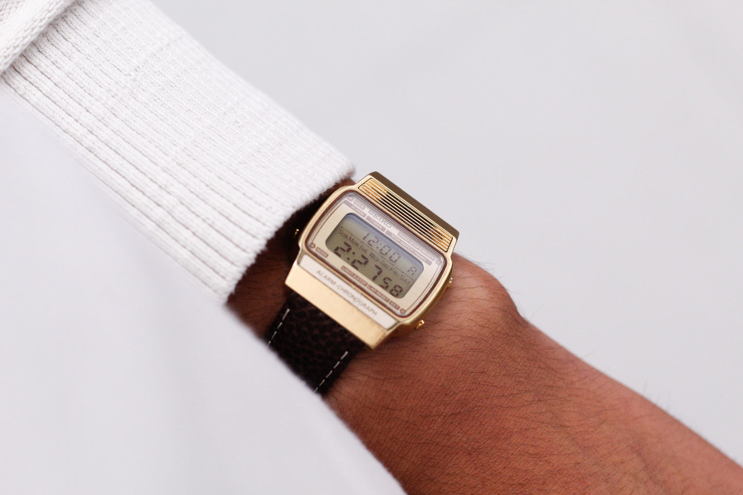 1979 Seiko 'Lemon Face' Digital Chronograph-Alarm Gold Toned Men's Wrist-Watch