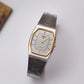 1993 Pulsar Quartz Straight Grain Gray Dial Two Tone Men's Wrist Watch