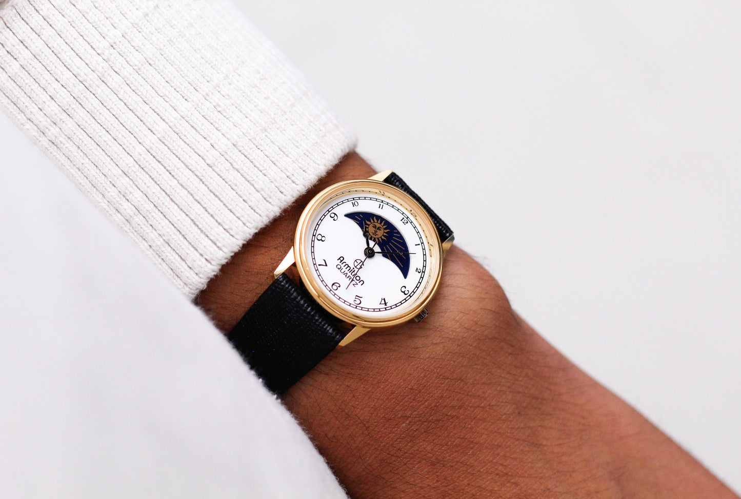 1990s Armitron Quartz 'Moonphase Dial' Men's Wrist-Watch W/Box & Tag