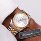 1990s Gruen Precision Quartz Silver Sunburst Dial Two Tone Case Couples' Watches