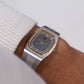 1993 Pulsar Quartz Straight Grain Gray Dial Two Tone Men's Wrist Watch