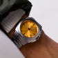1996 Seiko AGS Kinetic Orange Sunburst Dial Men's Wrist-Watch