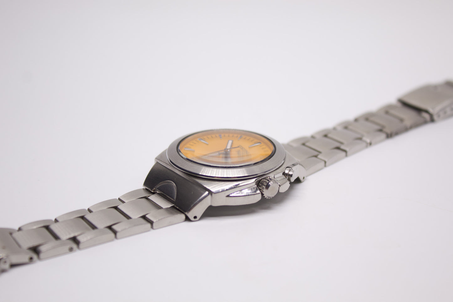 1996 Seiko AGS Kinetic Orange Sunburst Dial Men's Wrist-Watch