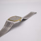 1993 Pulsar Quartz Straight Grain Gray Dial Two Tone Men's Wrist Watch