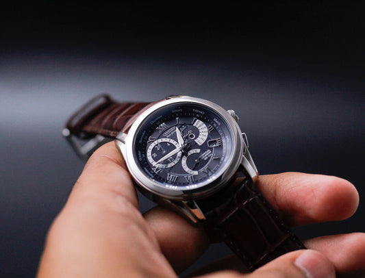 2005 Citizen Eco-Drive Perpetual Calendar Metallic Purple Dial Men's Wrist-Watch