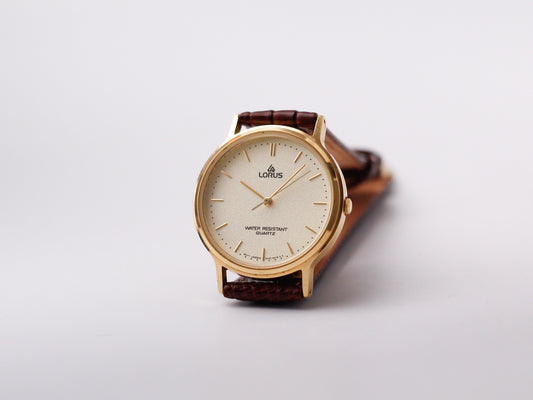 1990s Lorus Quartz Golden Snowfall Dial Men's Wrist-Watch