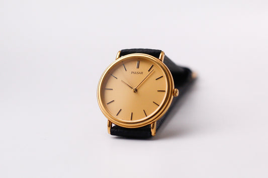 2005 Pulsar Quartz Golden Sunburst Dial Men's Wrist-Watch