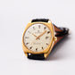 [Serviced] 1970s Bucherer Chronometer Straight Grain Golden Dial Men's Wrist-Watch