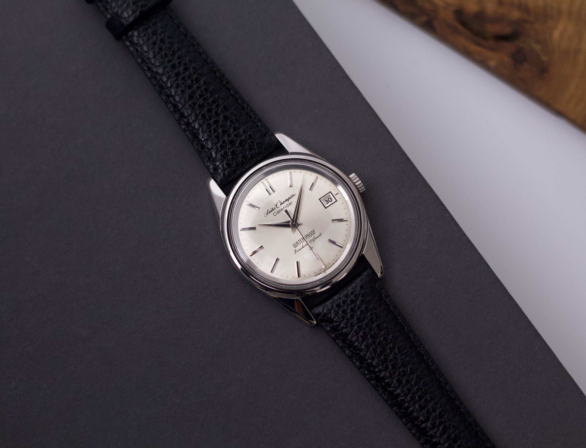 Serviced] 1963 Seiko Champion Calendar Aged Silver Sunburst Dial